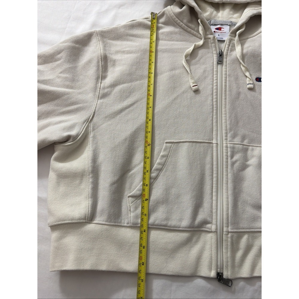 Champion Hoodie Women's Full Double zipup white Logo Size Large Cotton/Polyester - Picture 5 of 16
